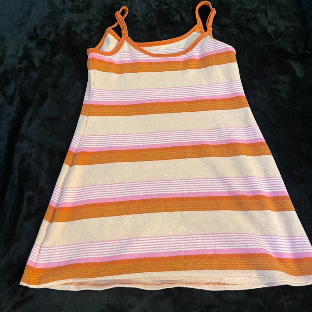 American Eagle Striped Mini Dress M Orange Pink NWOT - Picture 9 of 9